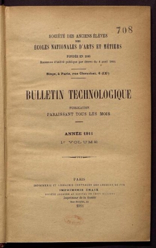 Bulletin technologique 1911