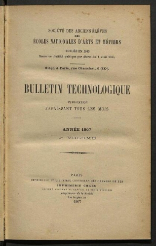 Bulletin technologique 1907