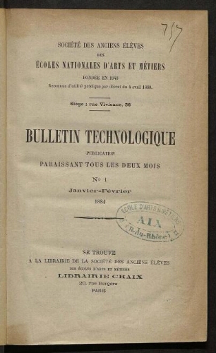 Bulletin technologique 1884
