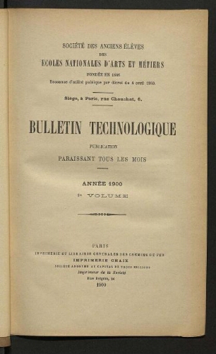 Bulletin technologique 1900