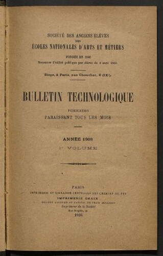 Bulletin technologique 1908