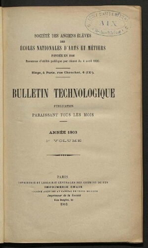 Bulletin technologique 1903