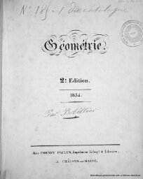 Ecole royale d'Arts et Métiers : Géométrie