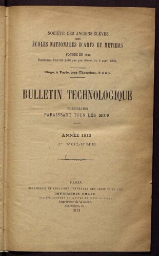 Bulletin technologique 1913