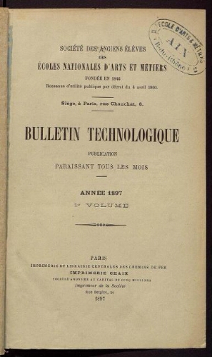 Bulletin technologique 1897