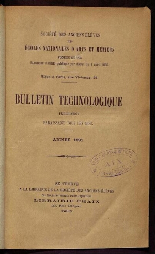 Bulletin technologique 1891