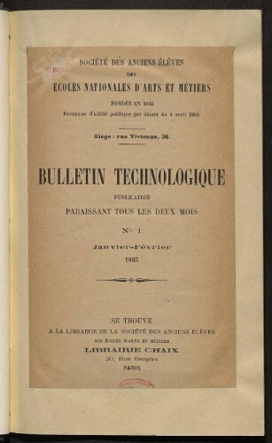Bulletin technologique 1885