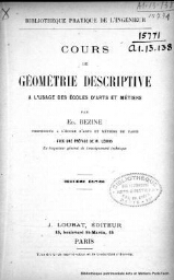 Cours de géométrie descriptive à l'usage des Ecoles d'Arts et Métiers
