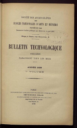 Bulletin technologique 1899