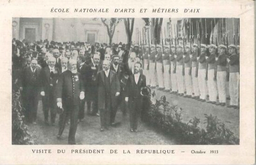 Ecole Nationale d'Arts et Métiers d'Aix - 0ctobre 1913 Visite du Président de la République 
