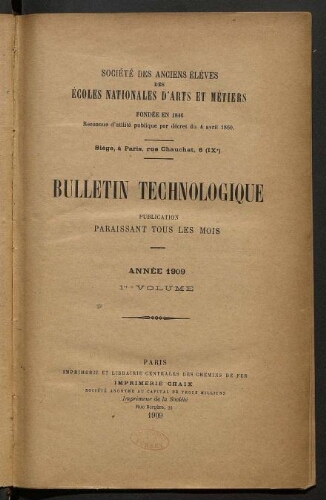 Bulletin technologique 1909