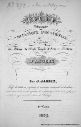 Cours élémentaire de mécanique industrielle à l'usage des élèves de l'Ecole royale d'Arts et Métiers d'Angers. 1ere partie
