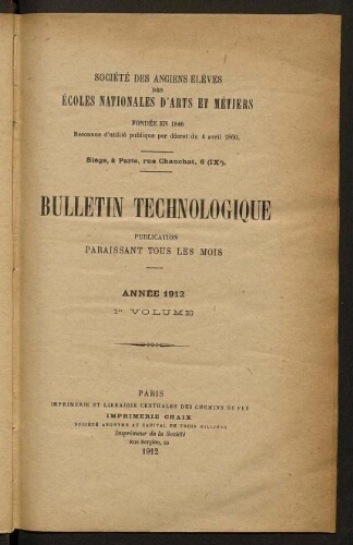 Bulletin technologique 1912