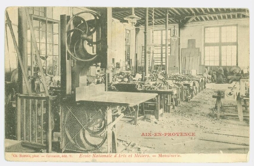 Ecole Nationale d'Arts et Métiers d'Aix-en-Provence Menuiserie 1920