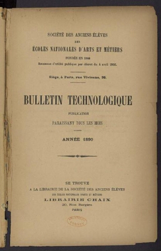 Bulletin technologique 1890